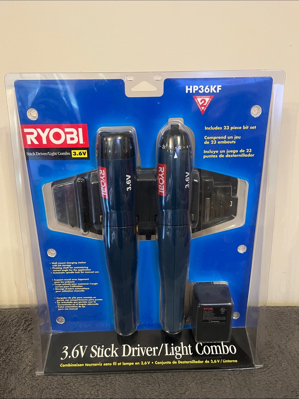 Ryobi 3.6V Stick Driver & Light Combo - Blue